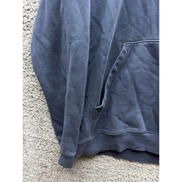 Vintage Adidas Logo Embroidered Cotton Pullover Hoodie Navy Blue Mens Size XL - Picture 5 of 10